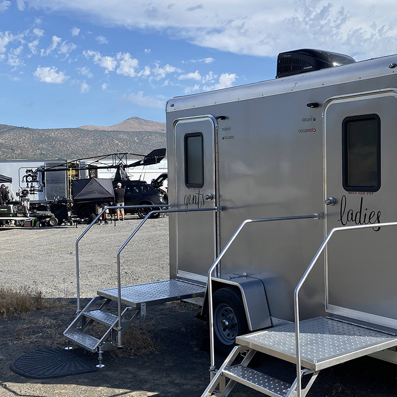 Restroom trailers on site in Culver Oregon