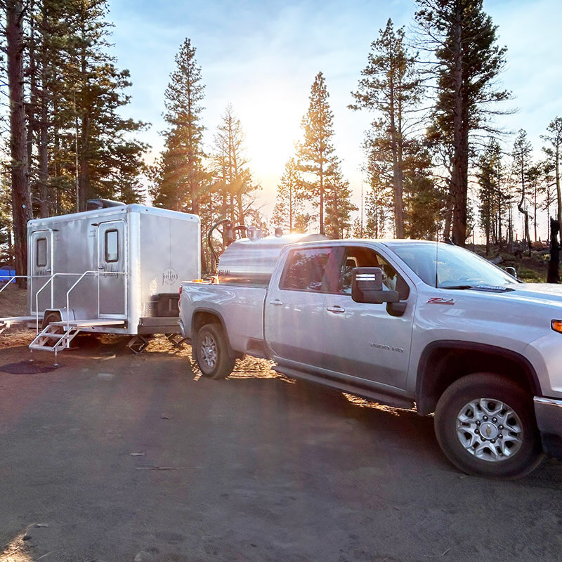 Restroom trailer on location in Sunriver